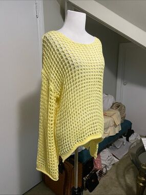 NEW Yellow Open-Knit Women's crochet top/ cover up